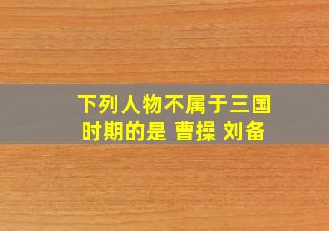 下列人物不属于三国时期的是 曹操 刘备